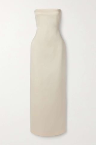 The Row + Reeta Strapless Wool and Silk-Blend Maxi Dress