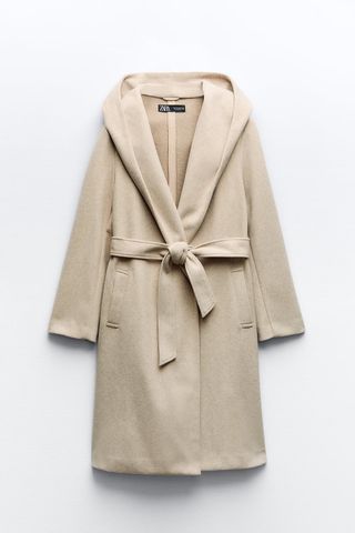 Zara + Soft Hooded Coat