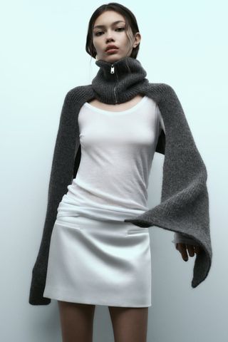 Zara + Zipper Collar Scarf