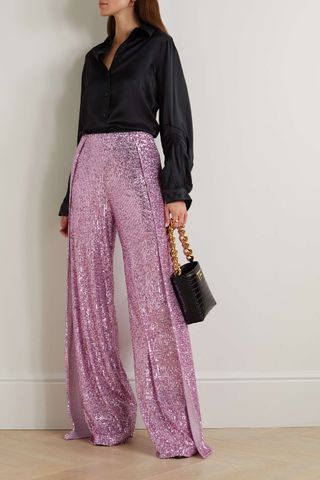 Tom Ford + Sequined Tulle Wide-Leg Pants