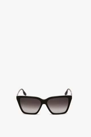 Victoria Beckham + Soft Square Frame Sunglasses in Black-Gold