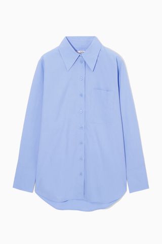 COS + Oversized Tailored Shirt in Light Blue