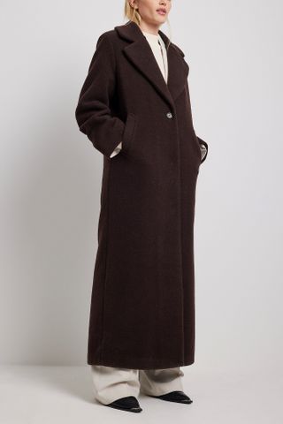 NA-KD + Maxi Coat in Brown