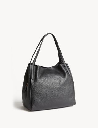 M&S Collection + Leather Tote Bag in Black