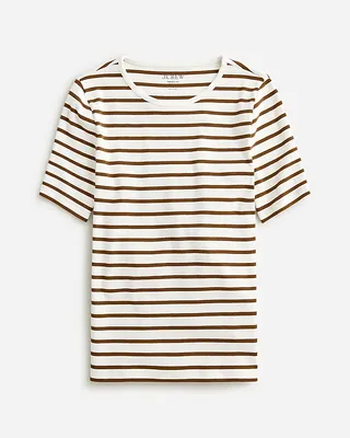 J.Crew + Perfect-Fit Elbow-Sleeve T-shirt in Stripe