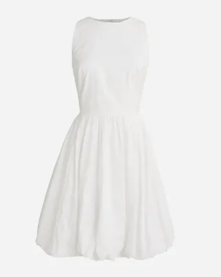 J.Crew + Bubble-Skirt A-Line Mini Dress in Cotton Poplin
