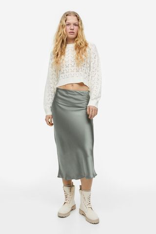 H&M + Satin Skirt