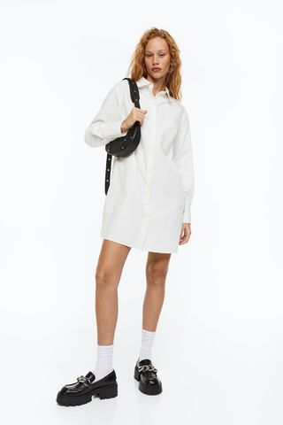 H&M + Cotton Poplin Shirt Dress