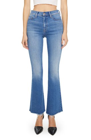 Mother + Frayed High Waist Flare Jeans