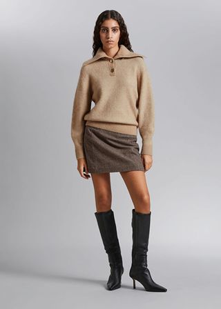 & Other Stories + Collared Knit Sweater
