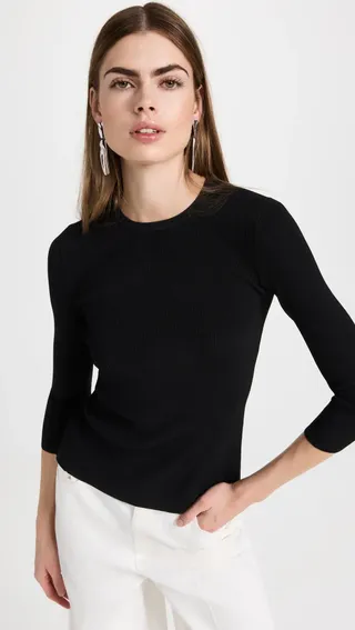 Tibi + Giselle Stretch Sweater Circle Openback Pullover