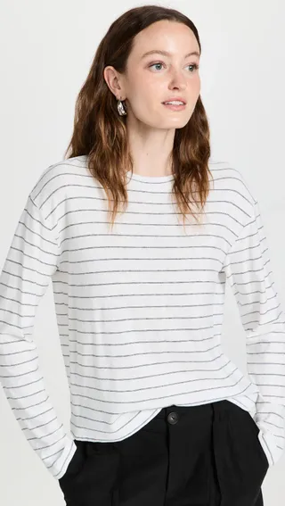 Vince + Striped Long Sleeve Pullover