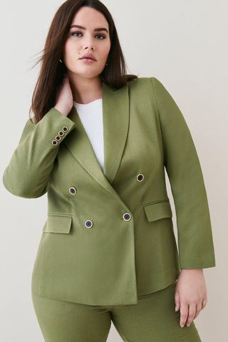 Maeve + Plus Size Relaxed Tailored Double Breasted Jacket