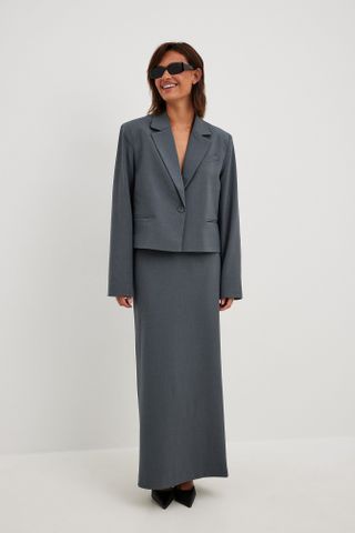 NA-KD + Maxi Belt Loop Detail Skirt in Grey