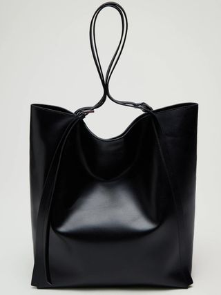 Massimo Dutti + Nappa Leather Double Strap Tote Bag