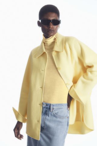 COS + Double-Faced Wool Jacket in Yellow
