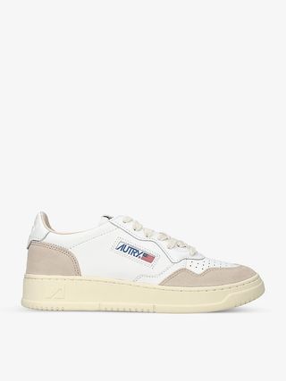 Autry + Medalist Brand-Embroidered Suede and Leather Low-Top Trainers