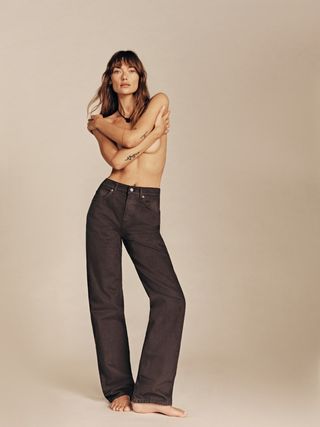 Reformation + Val 90s Mid Rise Straight Jeans in Espresso