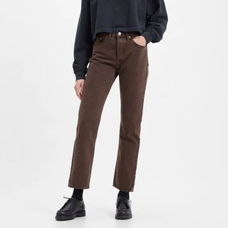 Levi's + 501 Original Straight Jeans Mid Rise in Dark Brown