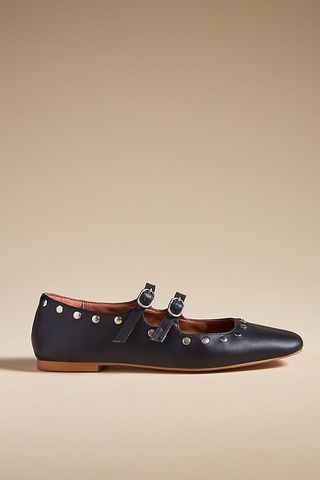 By Anthropologie + Studded Mary Jane Flats