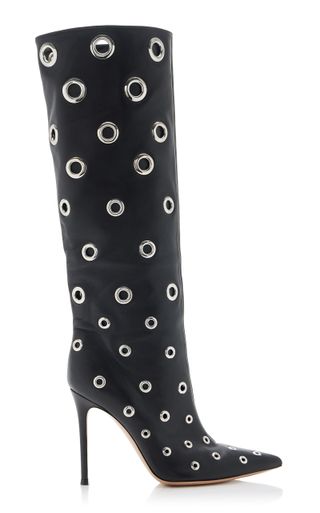 Gianvito Rossi + Studded Leather Knee Boots