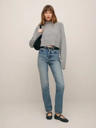 Reformation + Cynthia High Rise Straight Jeans