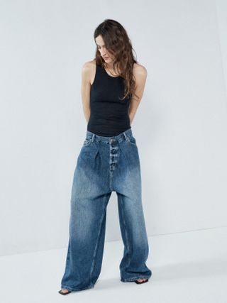 Raey + Extra Fold Lyocell Wide-Leg Jeans