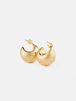 Jigsaw + Chunky Dome Earring in Gold