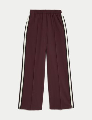 M&S Collection + Side Stripe Wide Leg Trousers