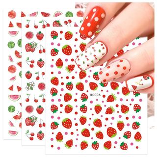 ‎Jmeowio + Summer Fruit Strawberry Nail Art Stickers