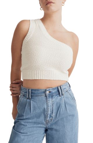 Madewell + Textural Knit One-Shoulder Sweater Tank