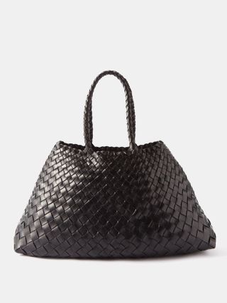 Dragon Diffusion + Santa Croce Large Woven-Leather Basket Bag