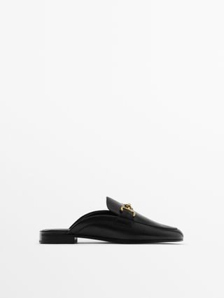 Massimo Dutti + Leather Mule Loafers