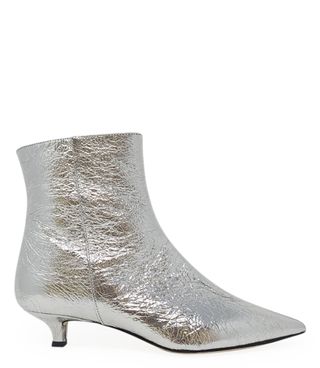 Madison Maison + Silver Kitten Heel Ankle Boot - Silver