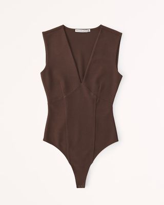 Abercombie & Fitch + Crepe Plunge Bodysuit