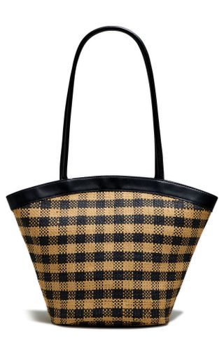 Madewell + Market Check Woven Straw Basket Tote