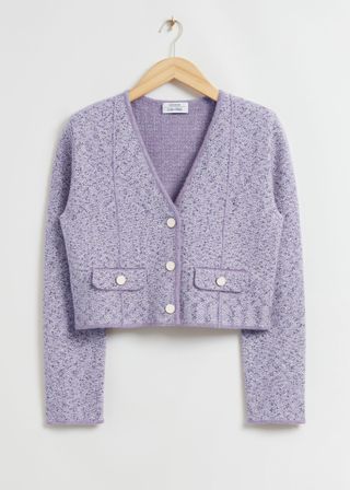 & Other Stories + Metallic Knitted Tweed Cardigan