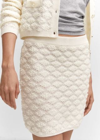 Mango + Textured Knitted Miniskirt