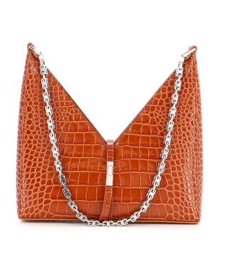 Givenchy + Cut Out Shoulder Bag Crocodile Embossed Leather Small