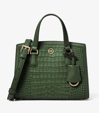Michael Kors + Chantal Extra-Small Crocodile Embossed Leather Messenger Bag