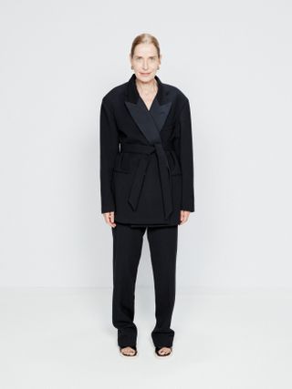 Raey + Exaggerated Recycled Wool-Blend Tux Blazer