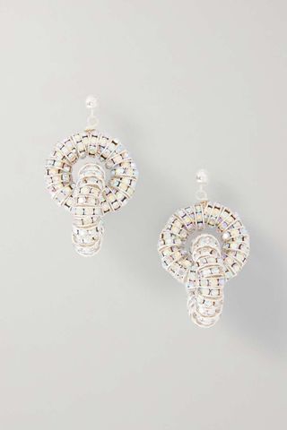 Pearl OCTOPUSS.Y + Tie Silver-Plated Crystal Earrings