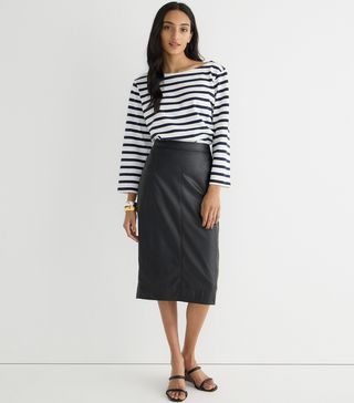 J.Crew + No. 3 Pencil Skirt in Faux Leather