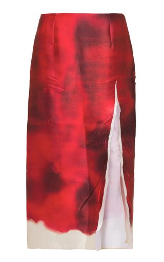 Prada + Dyed Satin Slip Skirt