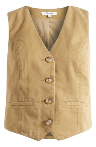 Madewell + Button Front Vest in (Re)Generative Chino