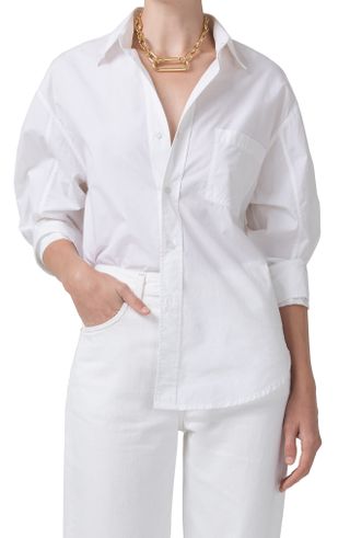 Citizens of Humanity + Kayla Oversize Poplin Button-Up Shirt