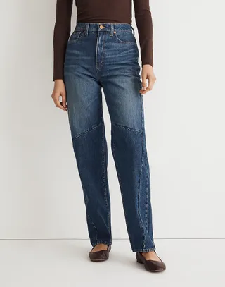 Madewell + Baggy Tapered Jeans in Fanwell Wash: Two-Tone Edition