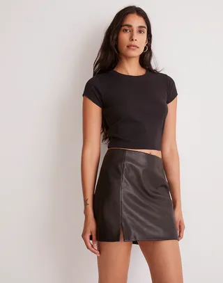 Madewell + Leather Mini Skirt