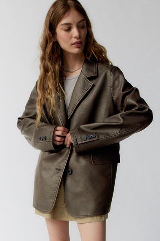 Urban Outfitters + UO Jules Faux Leather Blazer