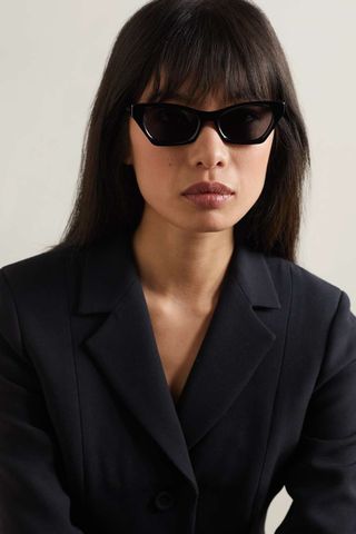 Dior + Midnight Cat-Eye Acetate Sunglasses